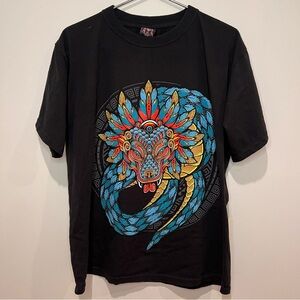 Rockstar JG Black T-Shirt with Colorful Dragon Design